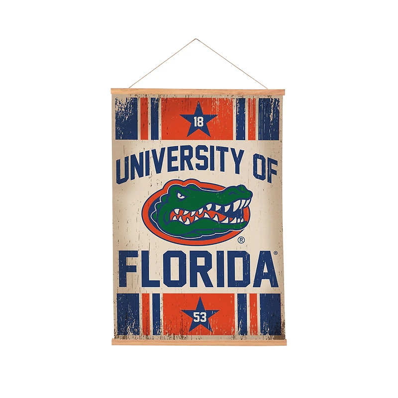 Florida Gators 24" x 36" Antique Style Canvas Wall Art Tapestry with Wood Frame