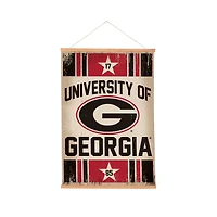 Georgia Bulldogs 24" x 36" Antique Style Canvas Wall Art Tapestry with Wood Frame