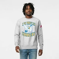 Men's Disney x Champion Heather Gray Los Angeles Chargers Hercules & Pegasus Reverse Weave Sweatshirt