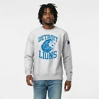 Men's Disney x Champion Heather Gray Detroit Lions Simba Reverse Weave Sweatshirt
