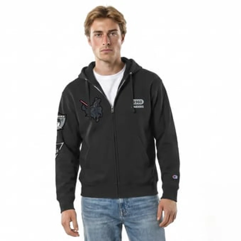 Men's Disney x Champion Black Las Vegas Raiders Darth Vader All-Star Full-Zip Hoodie