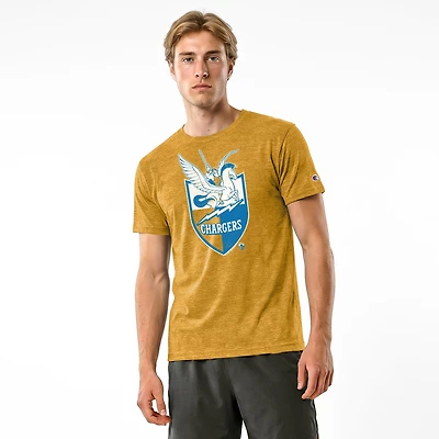 Men's Disney x Champion Gold Los Angeles Chargers Hercules & Pegasus Tri-Blend T-Shirt
