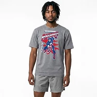 Men's Disney x Champion Gray New England Patriots Captain America All-Star T-Shirt