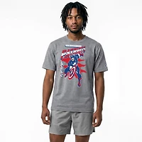 Men's Disney x Champion Gray New England Patriots Captain America All-Star T-Shirt