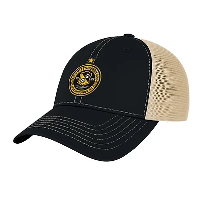 Men's 1863FC Black Pittsburgh Riverhounds SC Color Badge Offroad Adjustable Trucker Hat