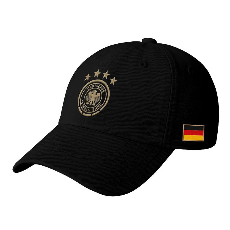Men's 1863FC Black Germany National Team Mono Badge Airflow Adjustable Hat