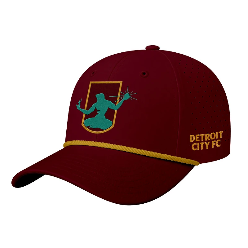 Men's 1863FC Maroon Detroit City FC Mono Badge Airflow Adjustable Hat