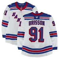 Brendan Brisson New York Rangers Game-Used #91 White Set 3 Jersey from the 2025-26 NHL Season