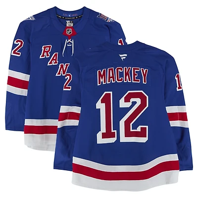 Connor Mackey New York Rangers Game-Used #12 Blue Set 3 Jersey from the 2025-26 NHL Season