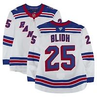Anton Blidh New York Rangers Game-Used #25 White Set 3 Jersey from the 2025-26 NHL Season