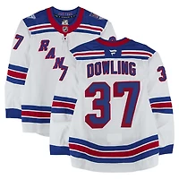 Justin Dowling New York Rangers Game-Used #37 White Set 3 Jersey from the 2025-26 NHL Season