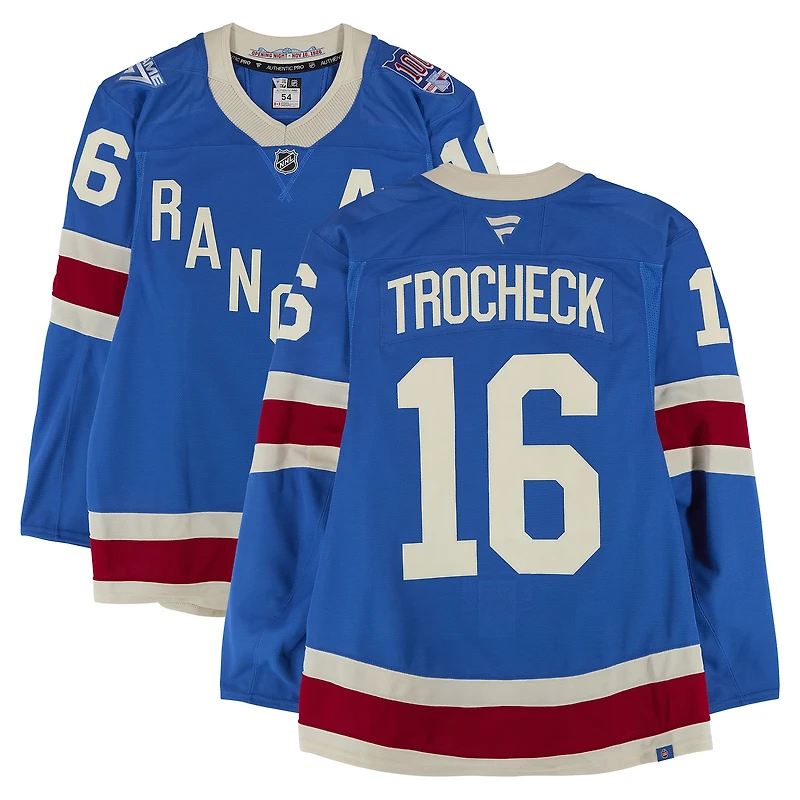 Vincent Trocheck New York Rangers Game-Used #16 Blue Alternate Jersey vs. Buffalo Sabres on April 8, 2026