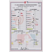 Washington Nationals Game-Used Lineup Card vs. St. Louis Cardinals on April 8, 2026