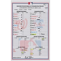 Washington Nationals Game-Used Lineup Card vs. Philadelphia Phillies on March 30, 2026