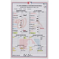 Washington Nationals Game-Used Lineup Card vs. St. Louis Cardinals on April 6, 2026