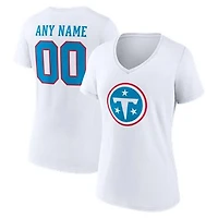 Women's White Tennessee Titans Team Authentic Personalized Name & Number V-Neck T-Shirt