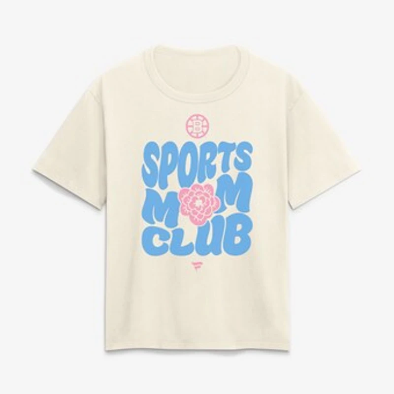 Women's Cream Boston Bruins Sports Mom Club T-Shirt