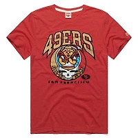 Men's Homage  Scarlet San Francisco 49ers NFL x Grateful Dead Tri-Blend T-Shirt