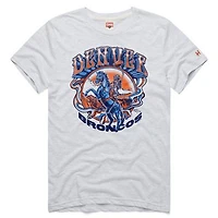 Men's Homage  Ash Denver Broncos NFL x Grateful Dead Tri-Blend T-Shirt