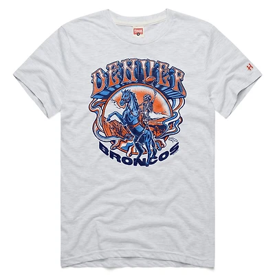 Men's Homage  Ash Denver Broncos NFL x Grateful Dead Tri-Blend T-Shirt