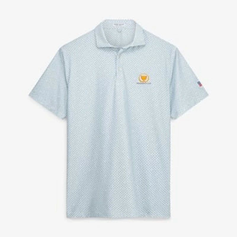 Men's Peter Millar White Presidents Cup Team USA Flock Performance Jersey Polo