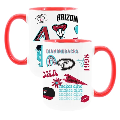 The Memory Company White Arizona Diamondbacks 15oz Loco Coffee Mug Two-Pack Set