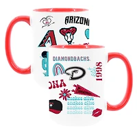 The Memory Company White Arizona Diamondbacks 15oz Loco Coffee Mug Two-Pack Set