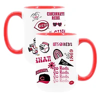 The Memory Company White Cincinnati Reds 15oz Loco Coffee Mug Two-Pack Set