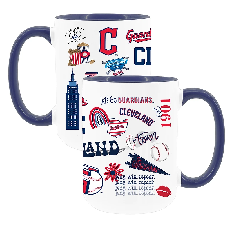 The Memory Company White Cleveland Guardians 15oz Loco Coffee Mug Two-Pack Set