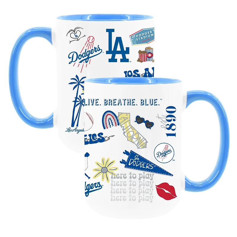 The Memory Company White Los Angeles Dodgers 15oz Loco Coffee Mug Two-Pack Set