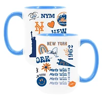 The Memory Company White New York Mets 15oz Loco Coffee Mug Two-Pack Set