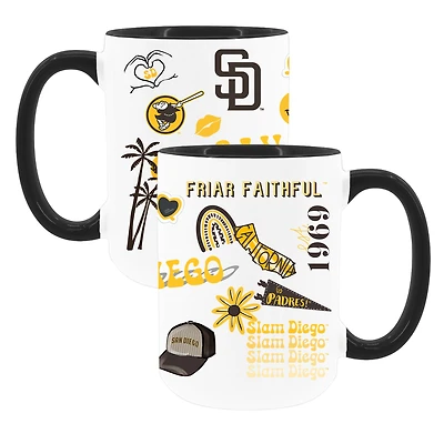 The Memory Company White San Diego Padres 15oz Loco Coffee Mug Two-Pack Set