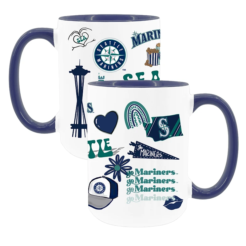 The Memory Company White Seattle Mariners 15oz Loco Coffee Mug Two-Pack Set