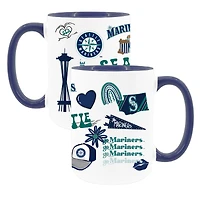 The Memory Company White Seattle Mariners 15oz Loco Coffee Mug Two-Pack Set