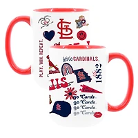 The Memory Company White St. Louis Cardinals 15oz Loco Coffee Mug Two-Pack Set