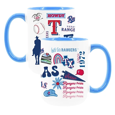 The Memory Company White Texas Rangers 15oz Loco Coffee Mug Two-Pack Set
