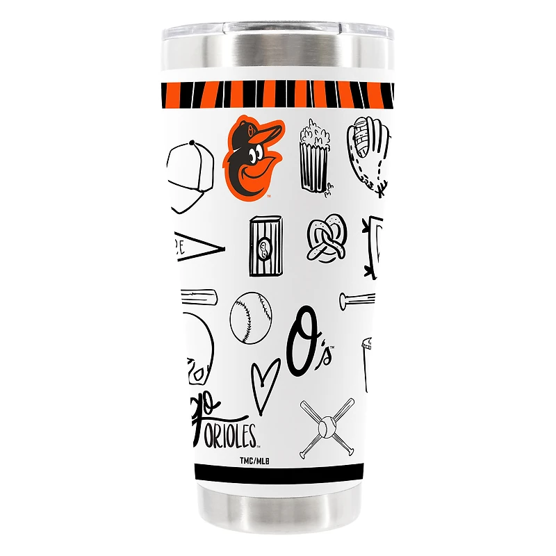 The Memory Company Baltimore Orioles 30oz Stainless Steel Sketchpad Tumbler