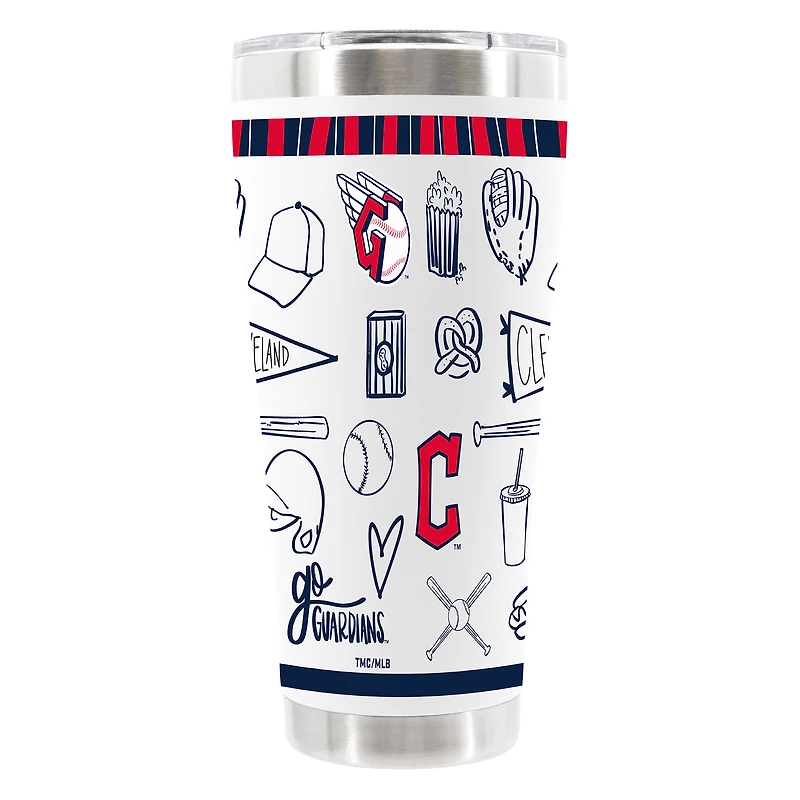 The Memory Company Cleveland Guardians 30oz Stainless Steel Sketchpad Tumbler