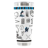 The Memory Company Miami Marlins 30oz Stainless Steel Sketchpad Tumbler
