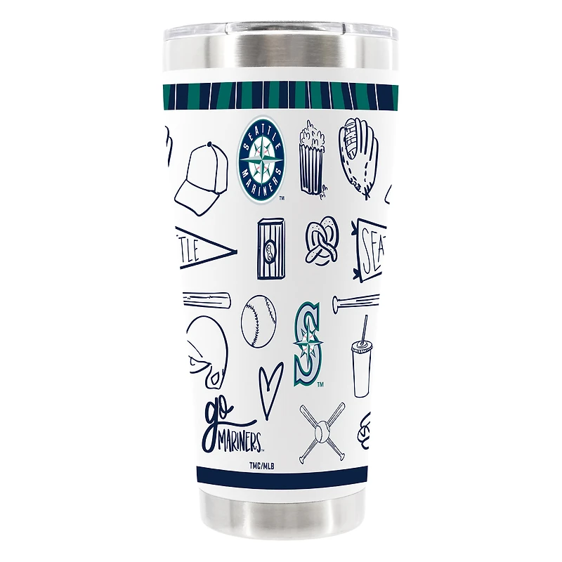 The Memory Company Seattle Mariners 30oz Stainless Steel Sketchpad Tumbler