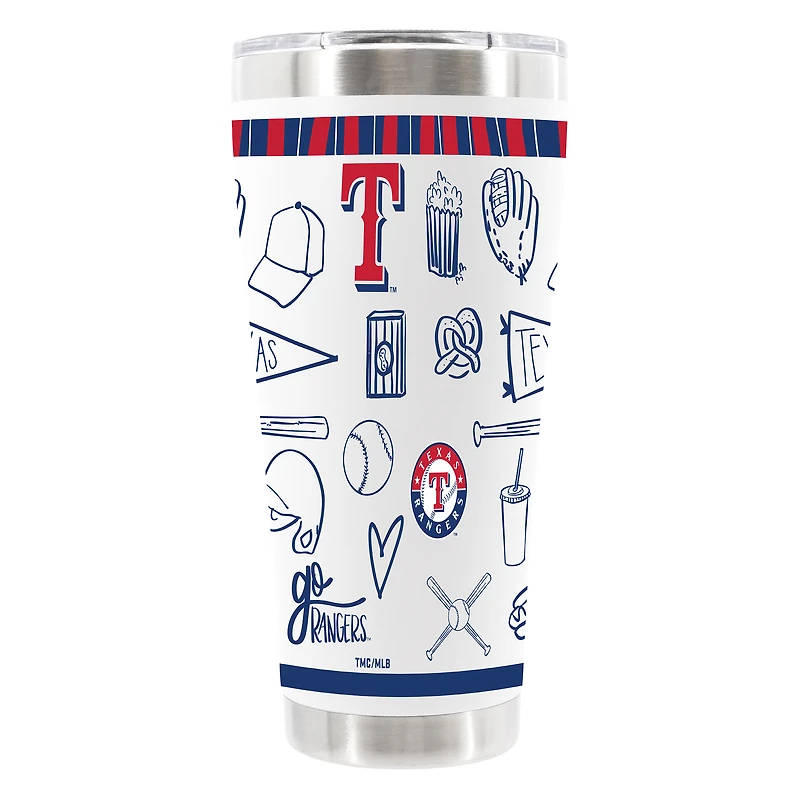 The Memory Company Texas Rangers 30oz Stainless Steel Sketchpad Tumbler