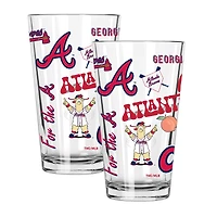 The Memory Company Atlanta Braves Loco 16oz Pint Glass Two-Piece Set