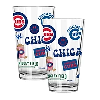 The Memory Company Chicago Cubs Loco 16oz Pint Glass Two-Piece Set