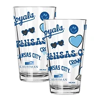 The Memory Company Kansas City Royals Loco 16oz Pint Glass Two-Piece Set