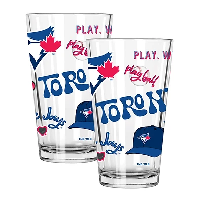 The Memory Company Toronto Blue Jays Loco 16oz Pint Glass Two-Piece Set
