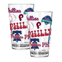 The Memory Company Philadelphia Phillies Loco 16oz Pint Glass Two-Piece Set