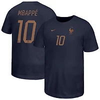Youth Nike Kylian Mbappé Navy France National Team Name & Number T-Shirt