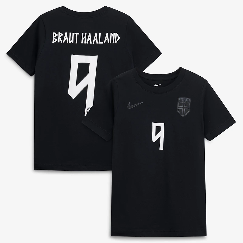 Youth Nike Erling Haaland Black Norway National Team Name & Number T-Shirt
