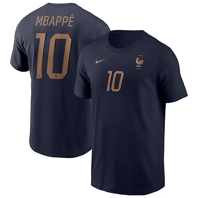 Men's Nike Kylian Mbappé Navy France National Team Name & Number T-Shirt