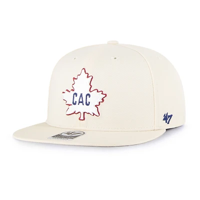 Men's '47 Cream Montreal Canadiens No Shot Vintage Captain Snapback Hat